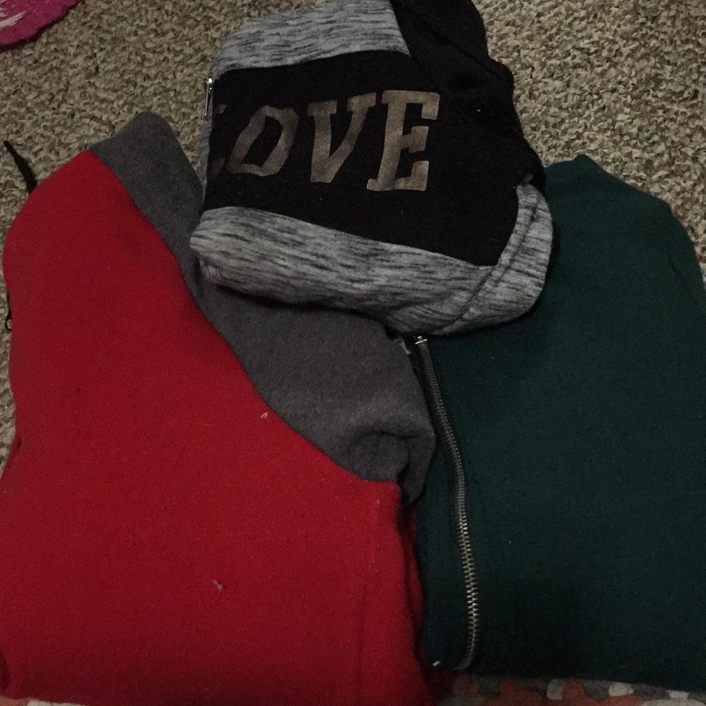 Zip up sweatshirt lot